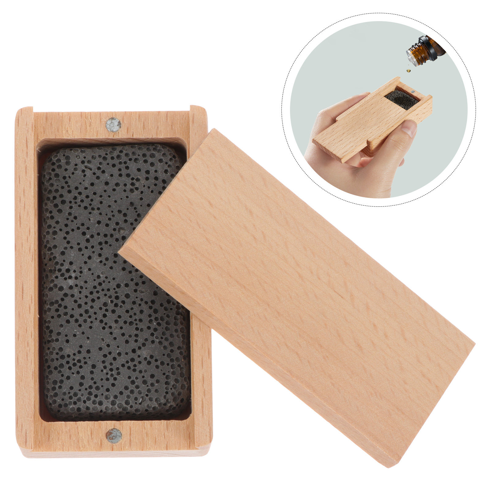 Home Fragrance Leather Diffuser - 1 zestaw dyfuzora z drewna bukowego,