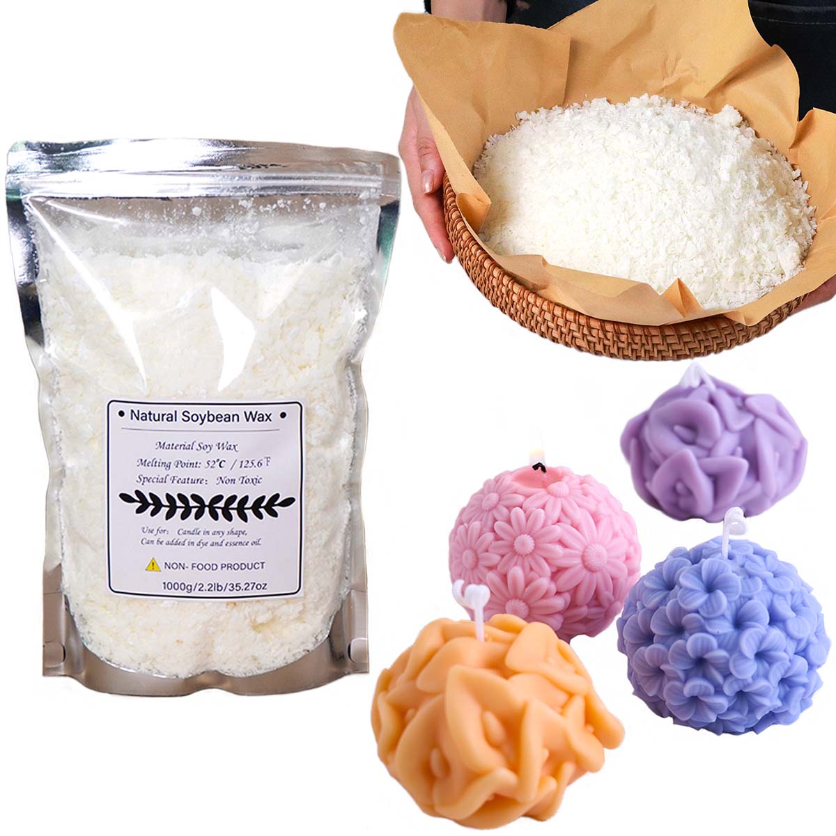 Soy Wax Flake - 100/250/500/1000g Naturalny Wosk Sojowy w Płatkach