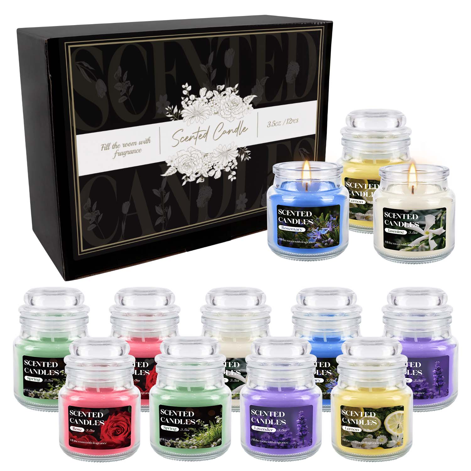 Home Fragrance Options - 12 sztuk obrotowych świec zapachowych w