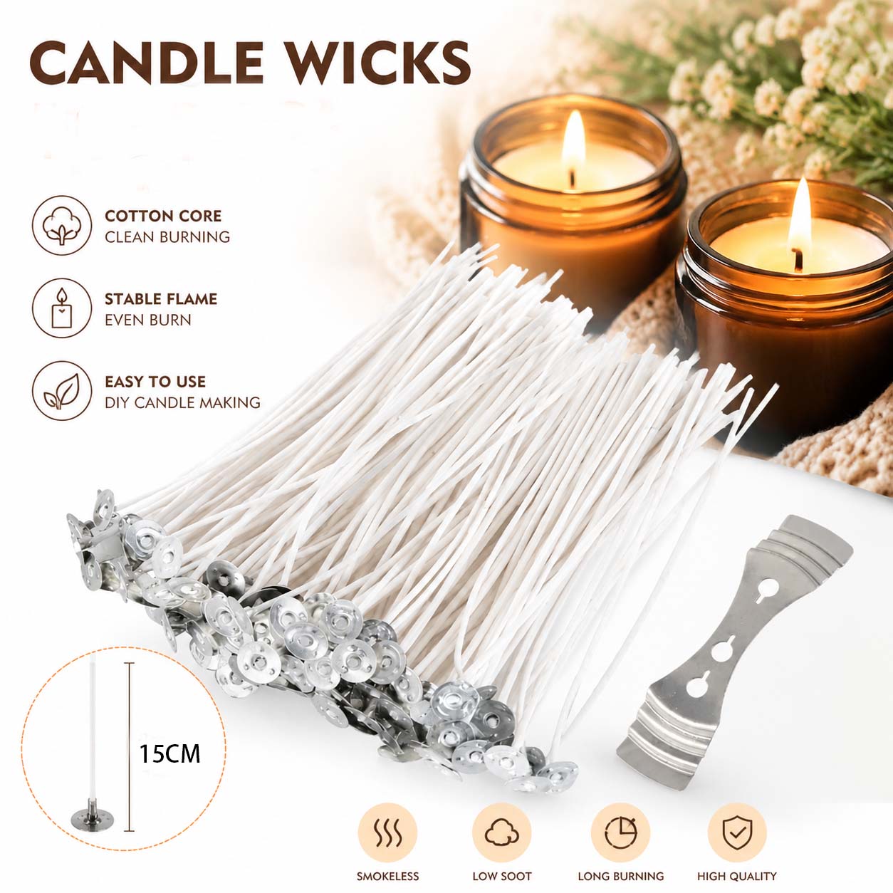 Bezdymne knoty do świec z bawe – Soy Wax Flake recenzja i cena